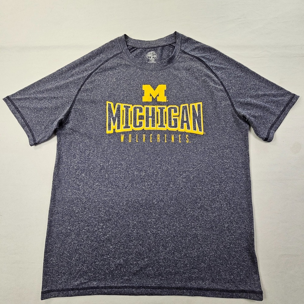 Michigan Wolverines Blue Short Sleeve Performace T-Shirt Men's L